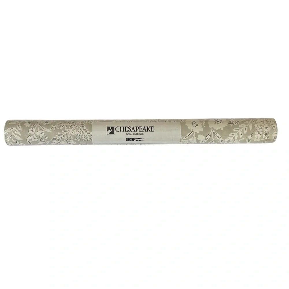 Chesapeake Delphine Agathon Taupe Floral Wallpaper
